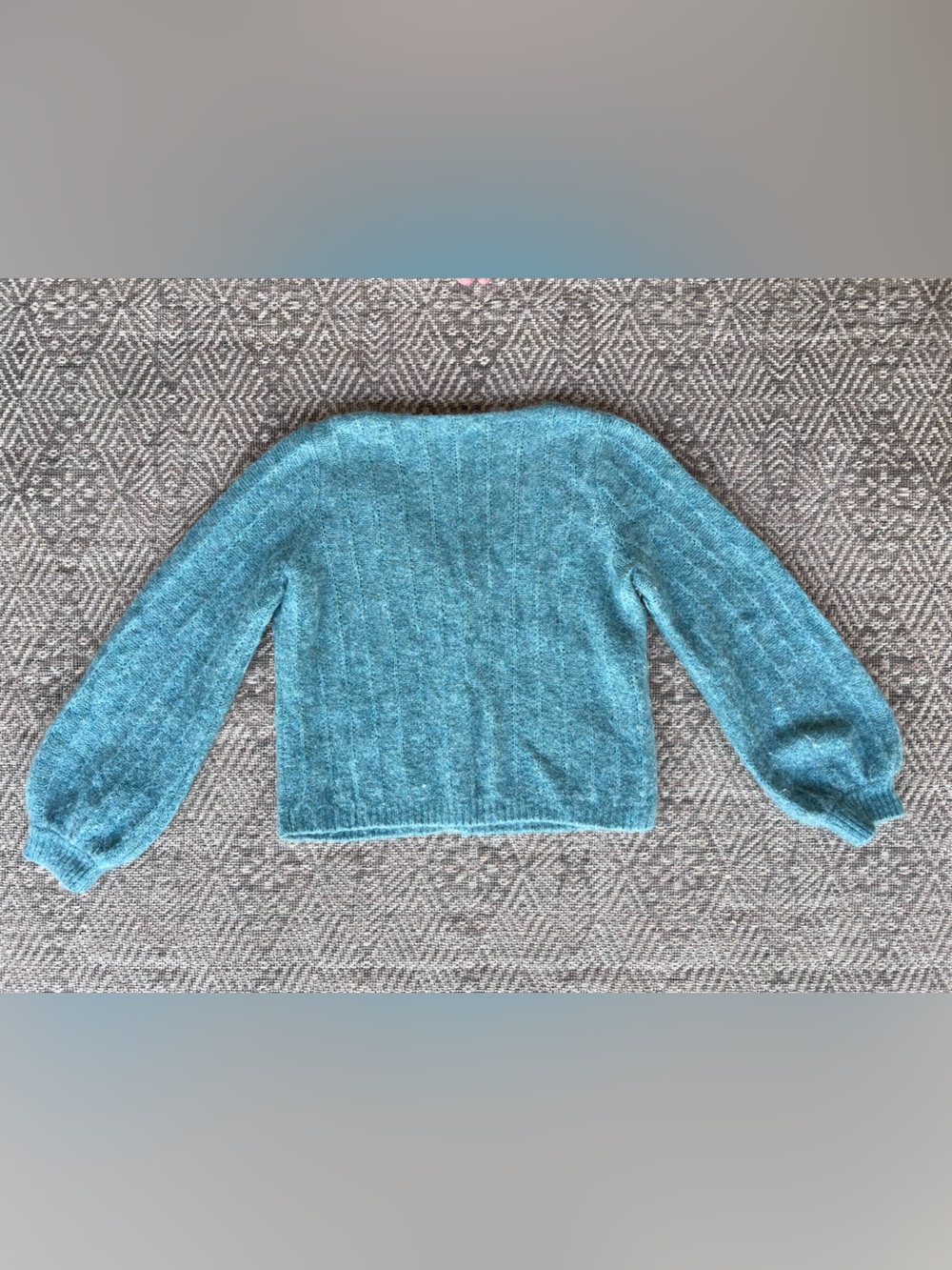 Sézane Antonetta Cardigan Island Blue Super Kid Mohair Wool Small - Picture 7 of 8